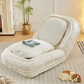 Chaise longue réglable blanche 47,8 avec dossier haut
