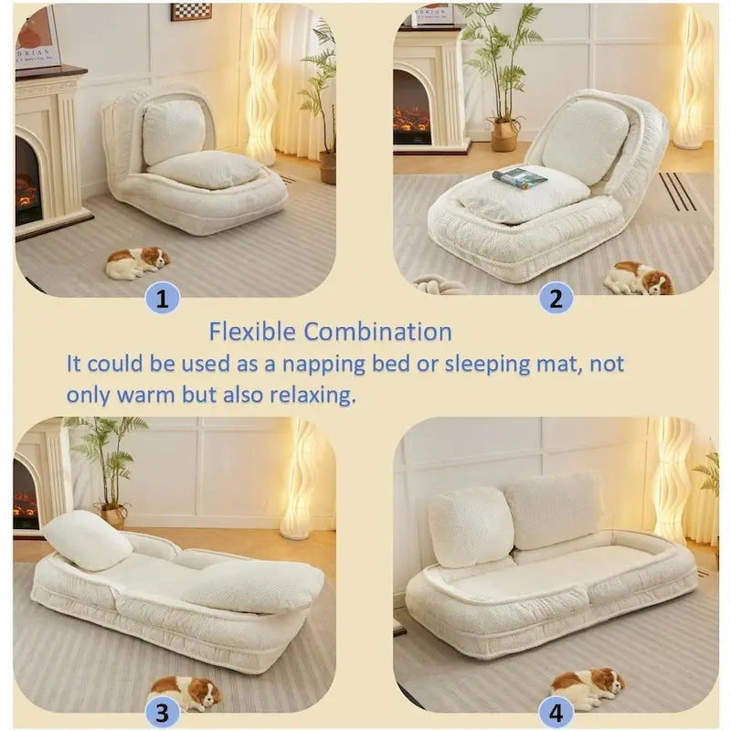 Chaise longue réglable blanche 47,8 avec dossier haut