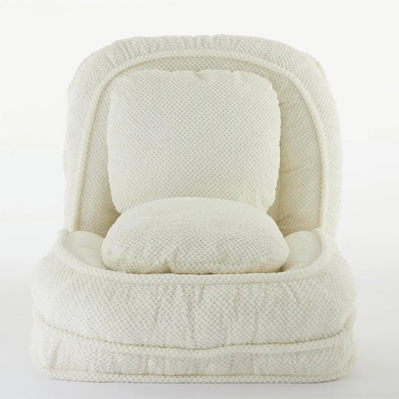 Chaise longue réglable blanche 47,8 avec dossier haut