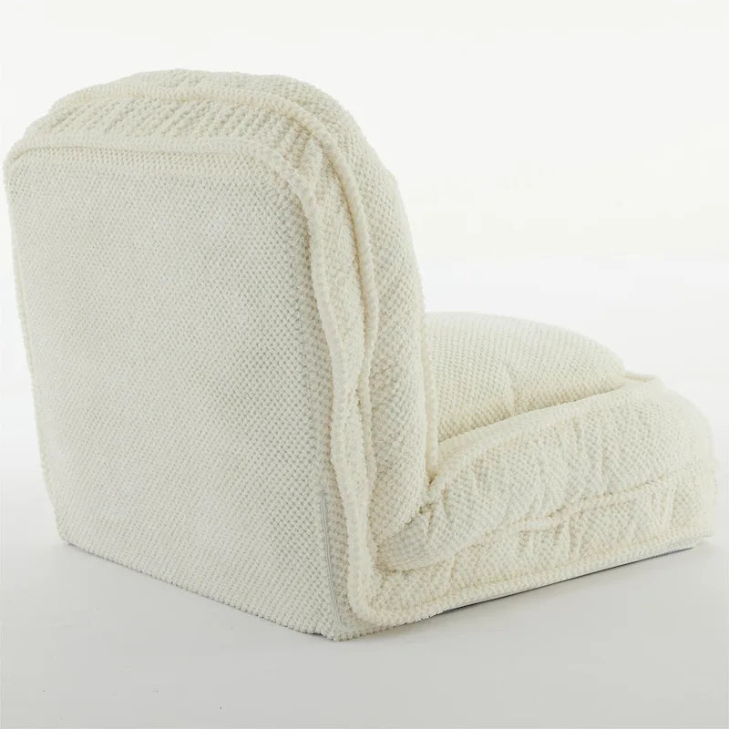Chaise longue réglable blanche 47,8 avec dossier haut