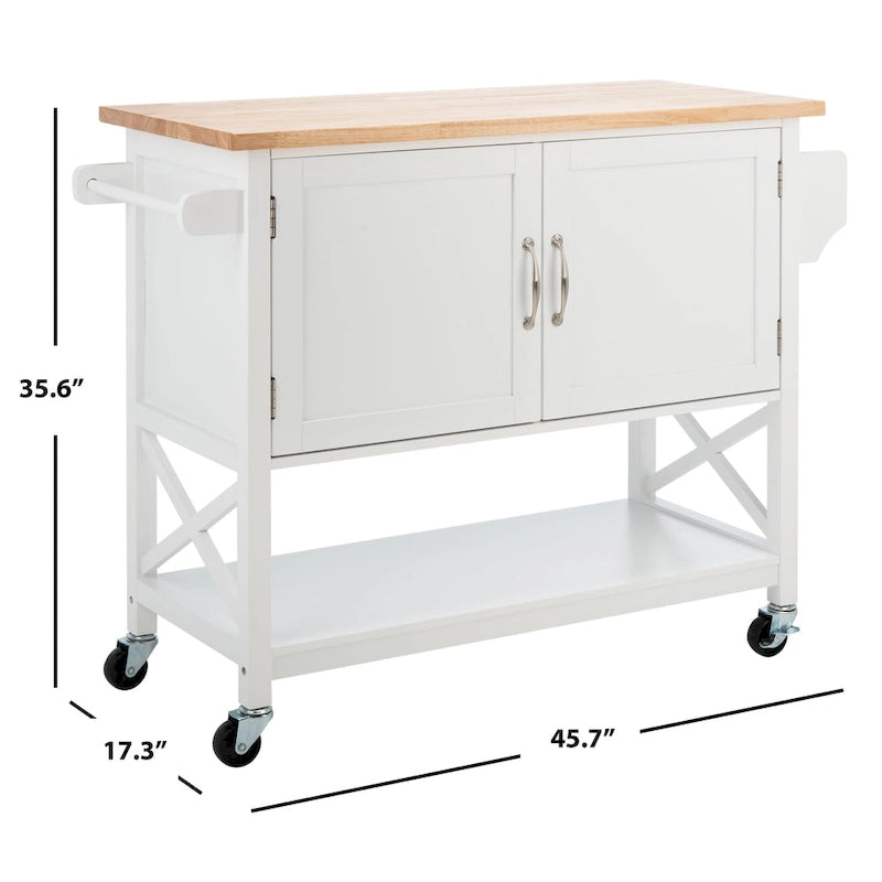 Chariot de cuisine à 2 portes et 1 étagère - 45,7 L x 17,3 P x 35,6 H - 46Lx17Px36H