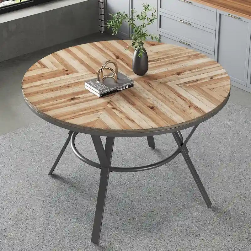 Table à manger ronde d'intérieur avec pieds en métal