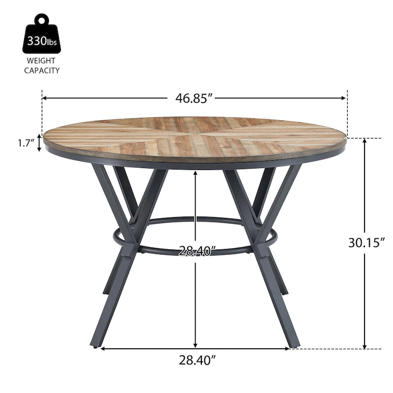Table à manger ronde d'intérieur avec pieds en métal