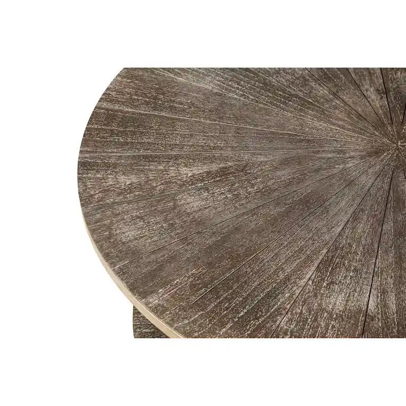 Table basse ronde de ferme de 31,5 pouces avec rangement à 2 niveaux et pieds en métal