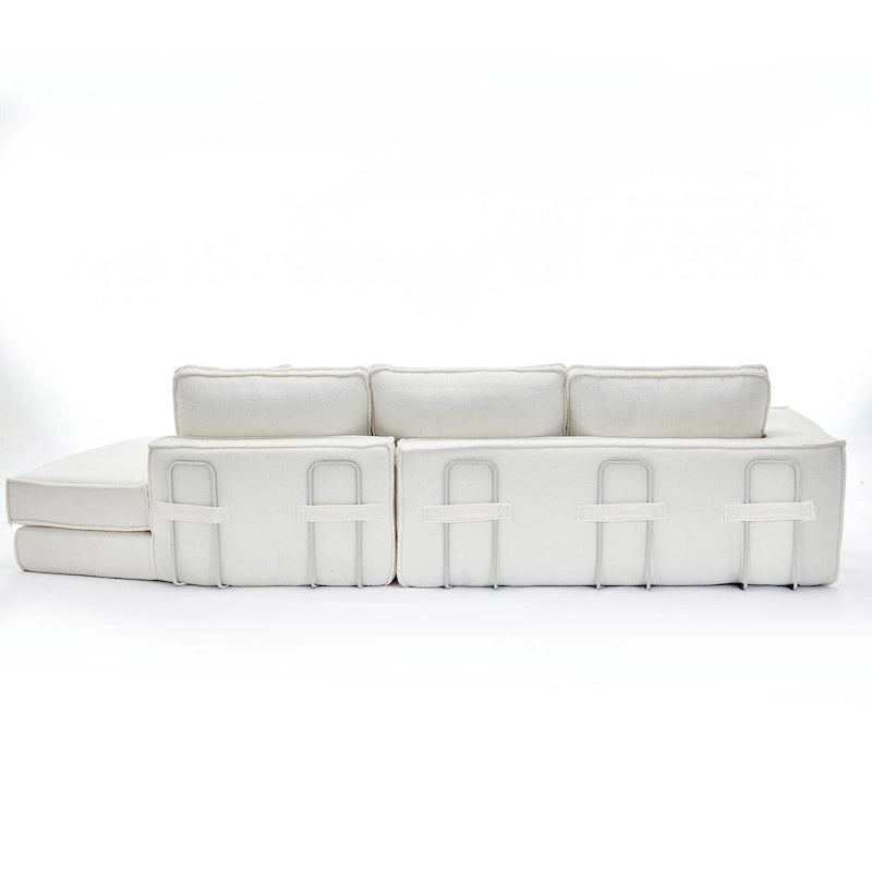 Canapé-lit convertible 133 en velours d'agneau avec 7 oreillers (3 de dossier + 4 décoratifs), design pliable de lit de jeu