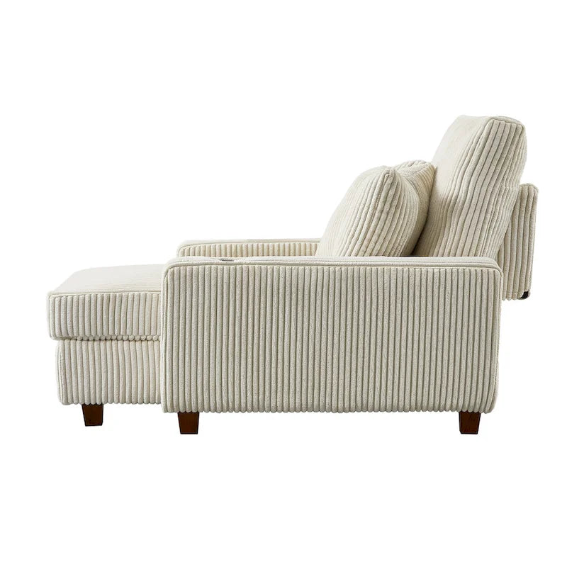 Chaise longue capitonnée de 111,76 cm de large avec dossier réglable
