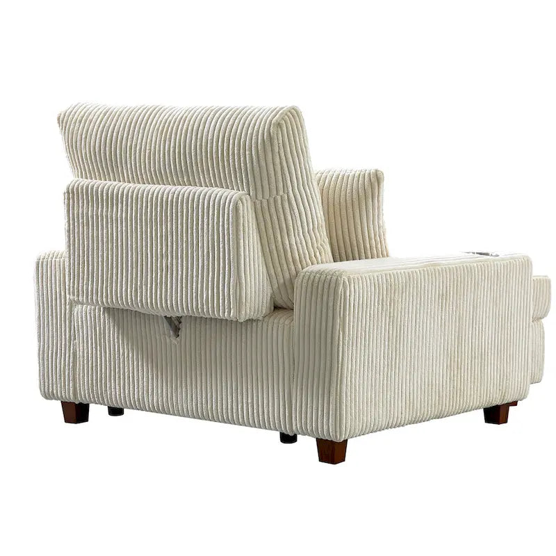 Chaise longue capitonnée de 111,76 cm de large avec dossier réglable