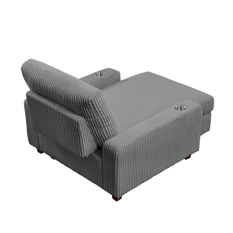 Chaise longue capitonnée de 111,76 cm de large avec dossier réglable