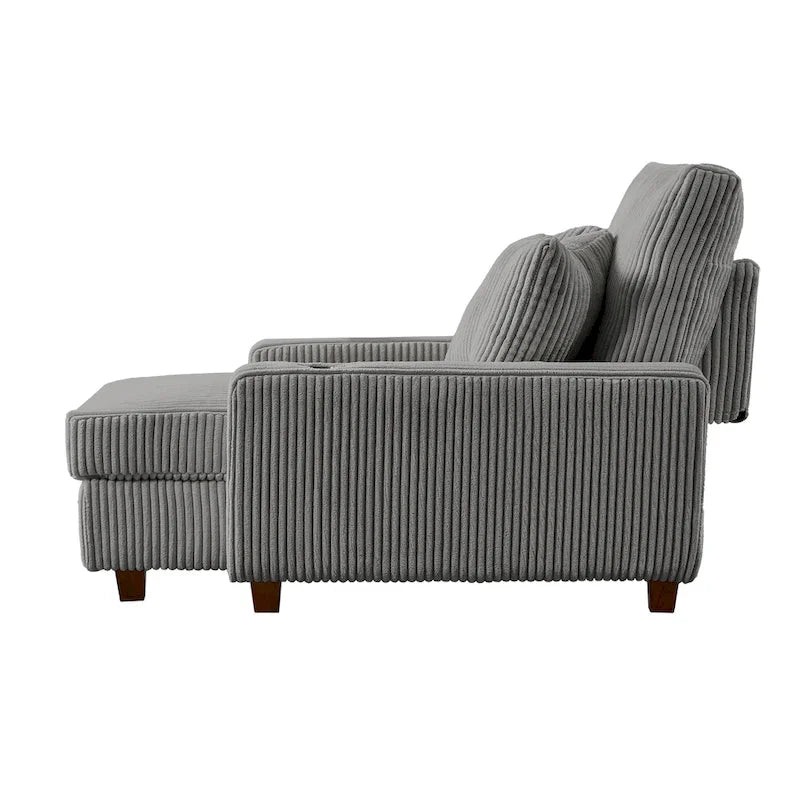 Chaise longue capitonnée de 111,76 cm de large avec dossier réglable