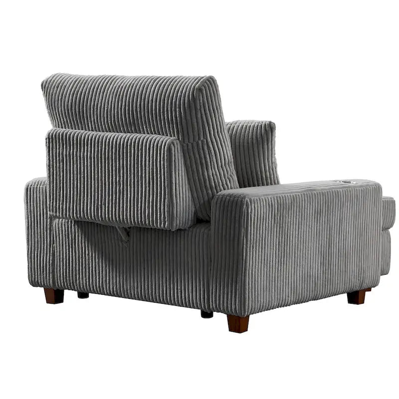 Chaise longue capitonnée de 111,76 cm de large avec dossier réglable