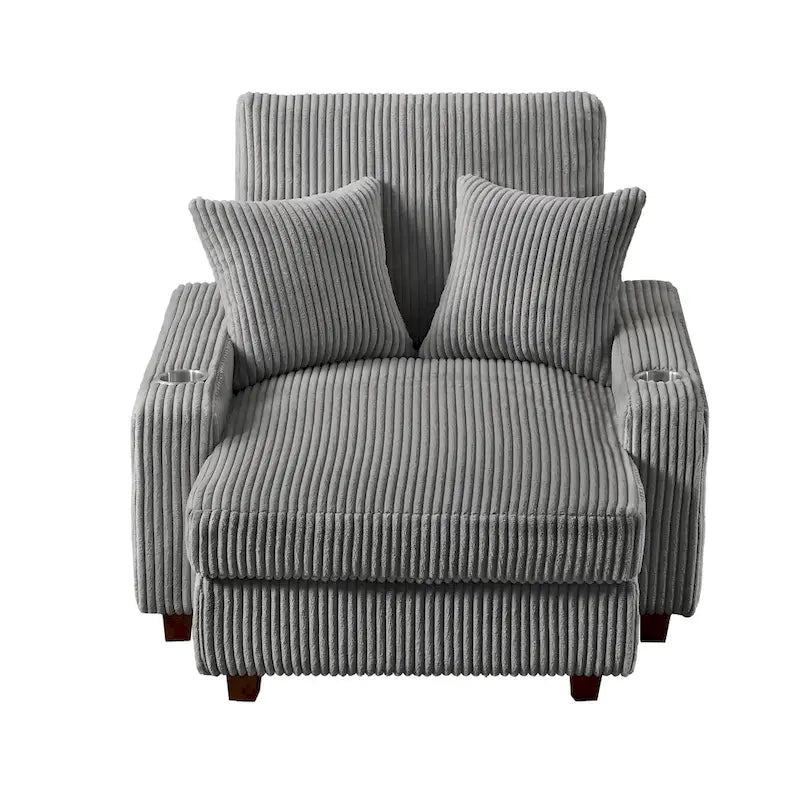 Chaise longue capitonnée de 111,76 cm de large avec dossier réglable