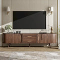 Meuble TV scandinave pour téléviseur de 80", Meuble de salon avec rangements, Console multimédia avec 2 tiroirs