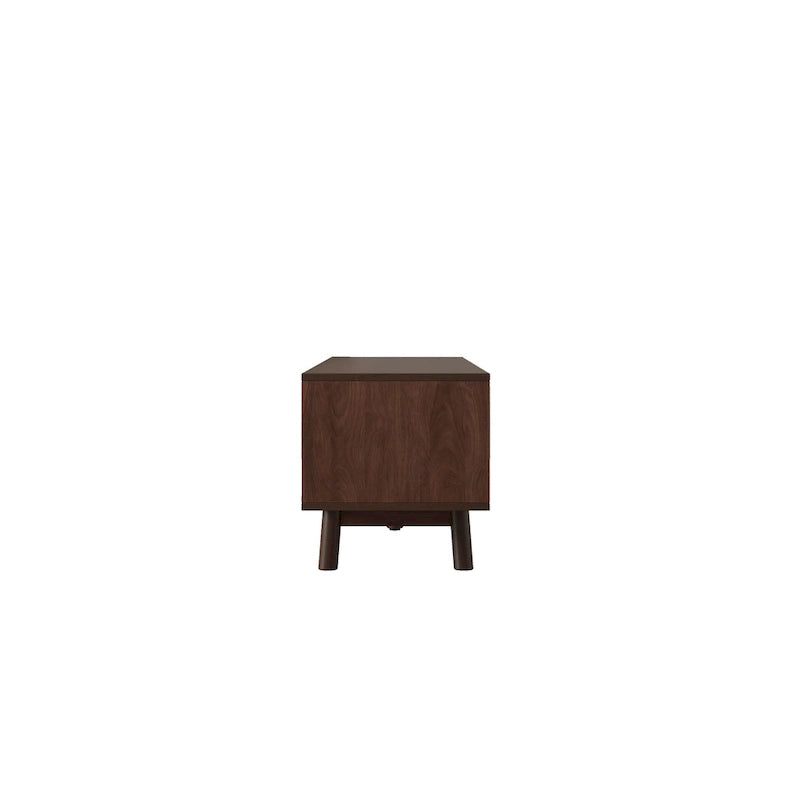 Meuble TV scandinave pour téléviseur de 80", Meuble de salon avec rangements, Console multimédia avec 2 tiroirs