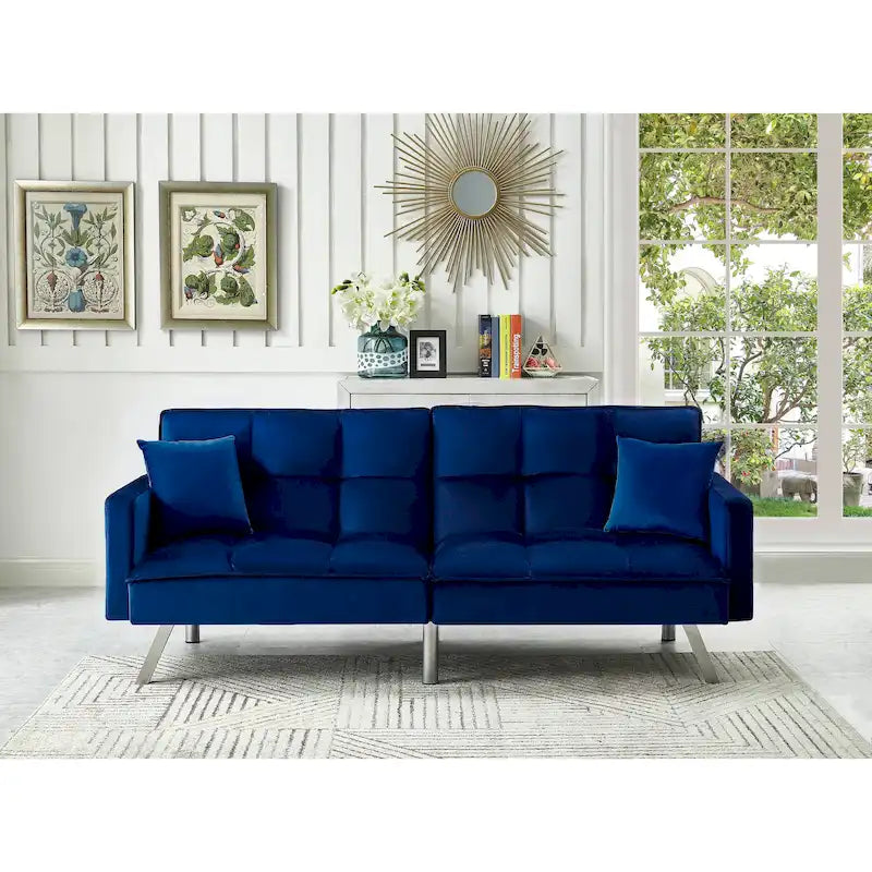 Chaise de salle à manger en velours avec cadre en or titane