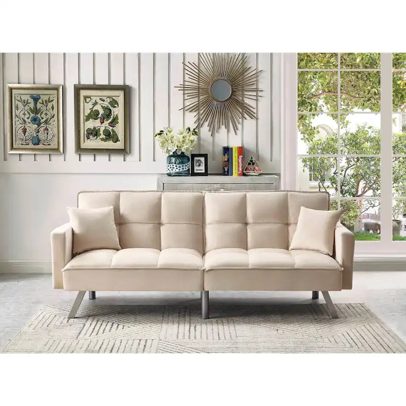 Chaise de salle à manger en velours avec cadre en or titane