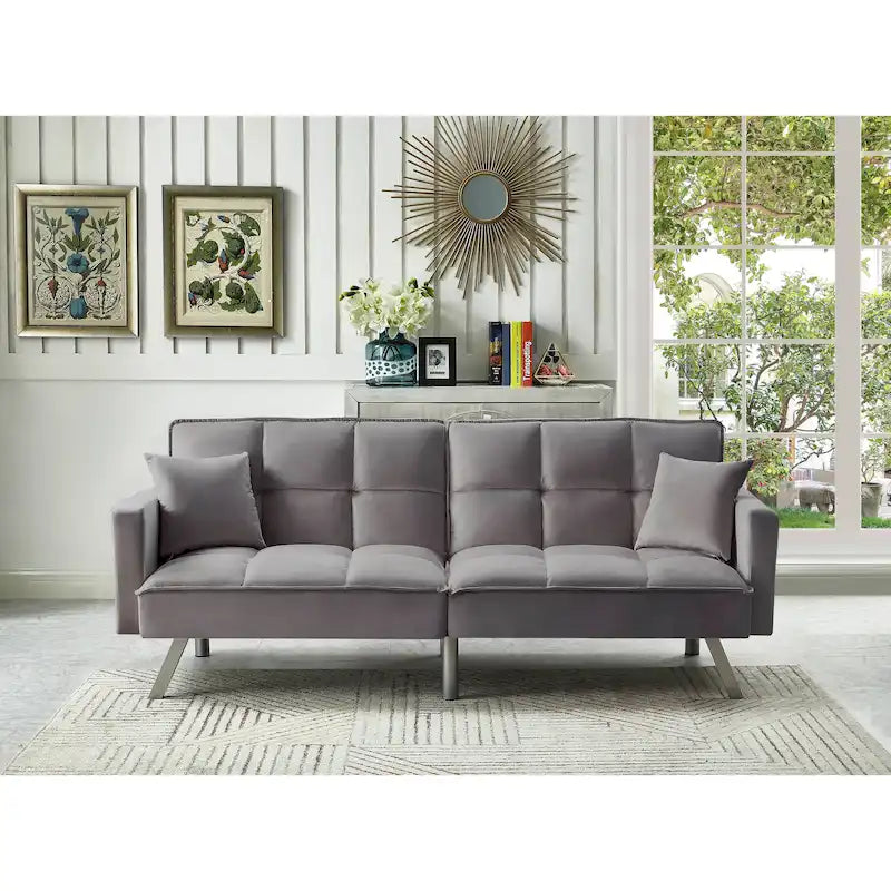 Chaise de salle à manger en velours avec cadre en or titane