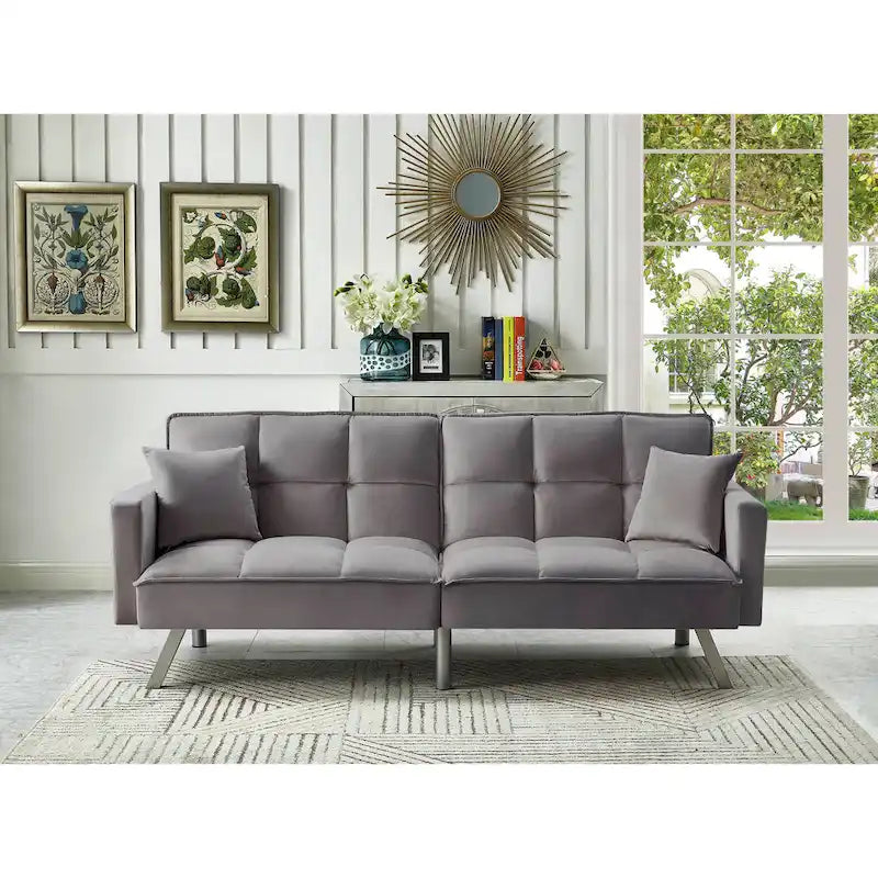 Chaise de salle à manger en velours avec cadre en or titane