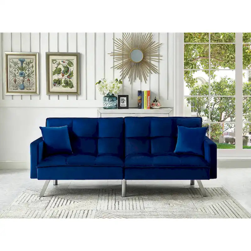 Chaise de salle à manger en velours avec cadre en or titane