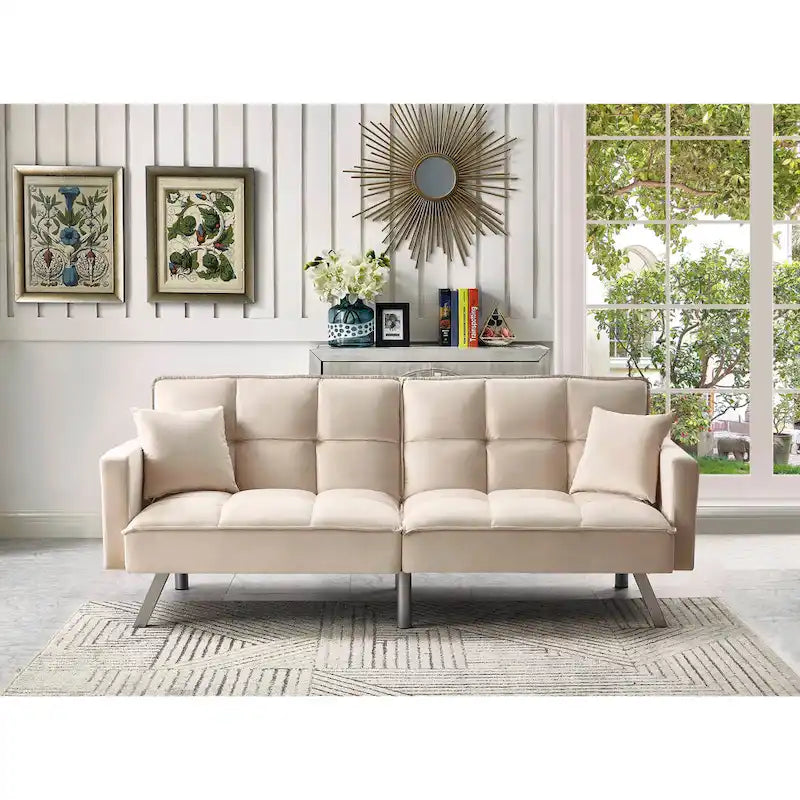 Chaise de salle à manger en velours avec cadre en or titane