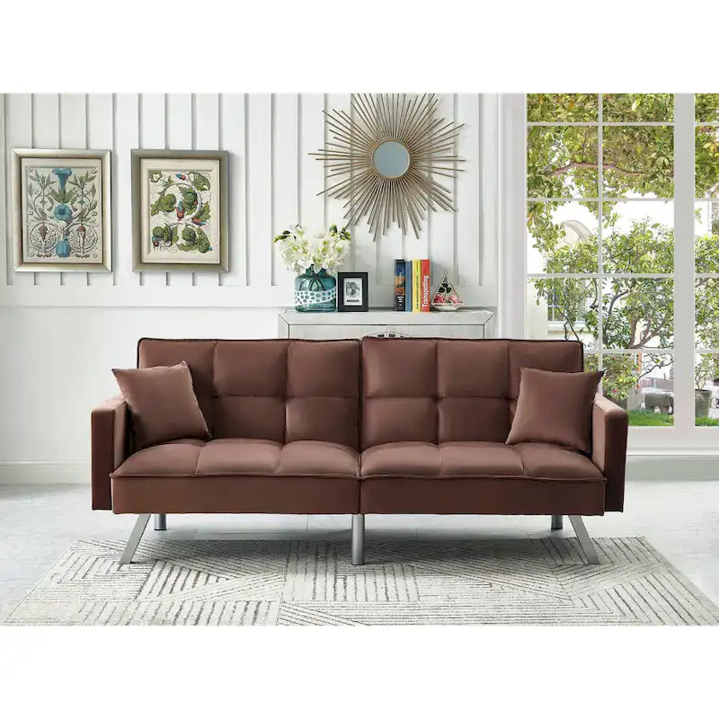 Chaise de salle à manger en velours avec cadre en or titane