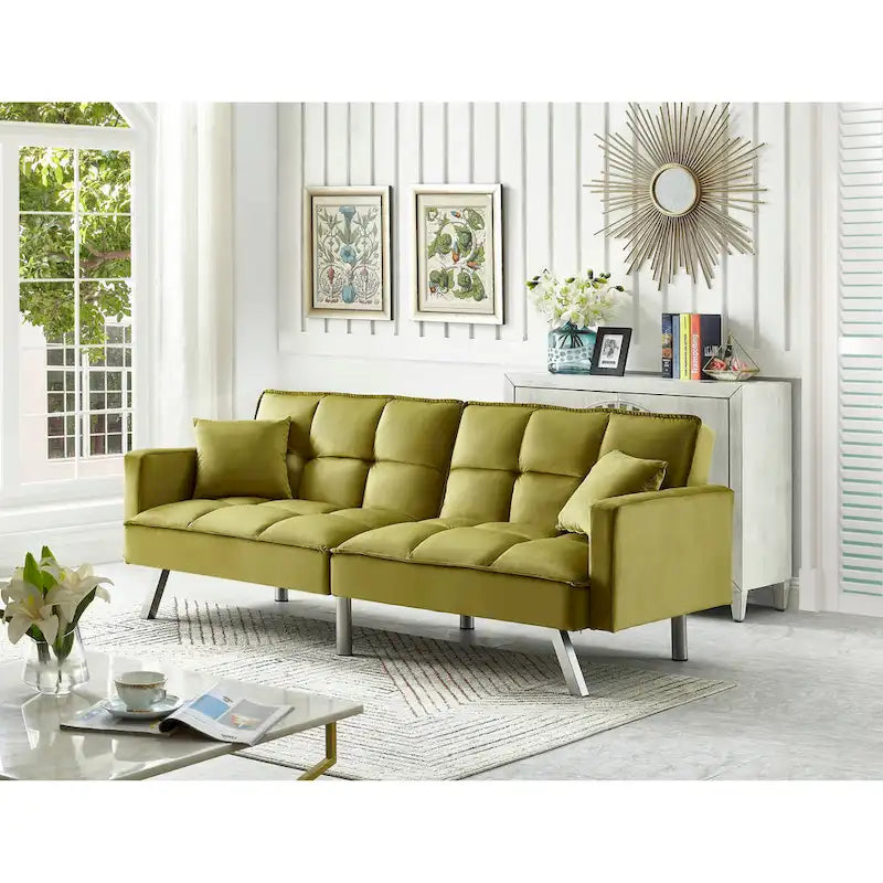 Chaise de salle à manger en velours avec cadre en or titane