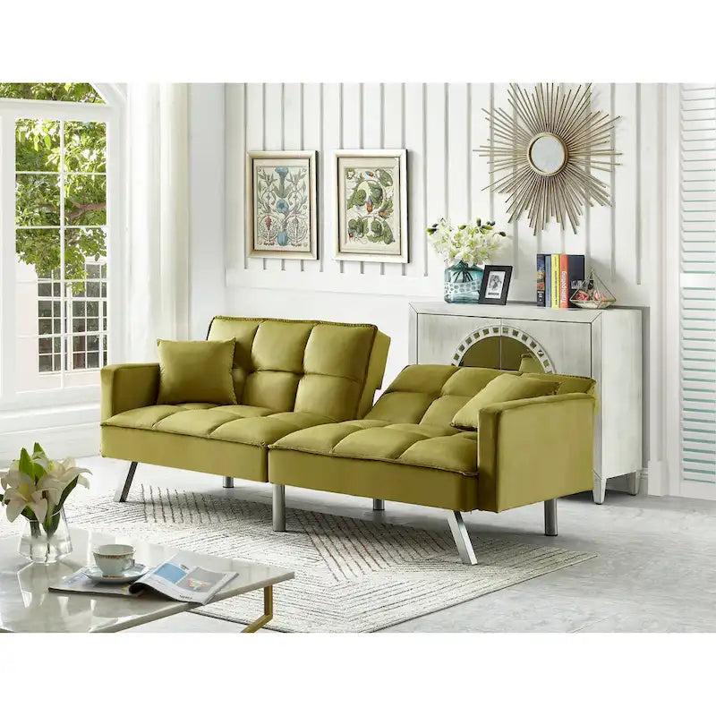 Chaise de salle à manger en velours avec cadre en or titane