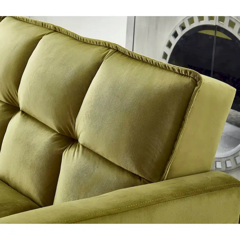 Chaise de salle à manger en velours avec cadre en or titane