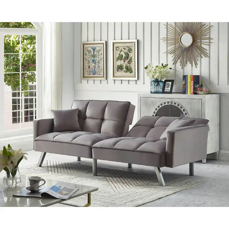 Chaise de salle à manger en velours avec cadre en or titane