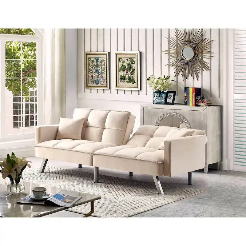 Chaise de salle à manger en velours avec cadre en or titane