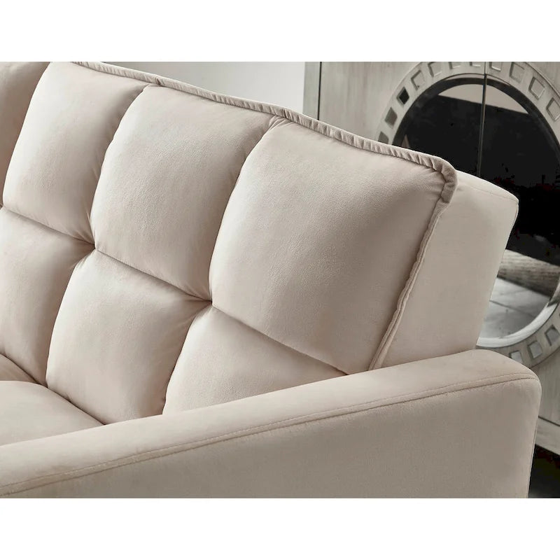 Chaise de salle à manger en velours avec cadre en or titane