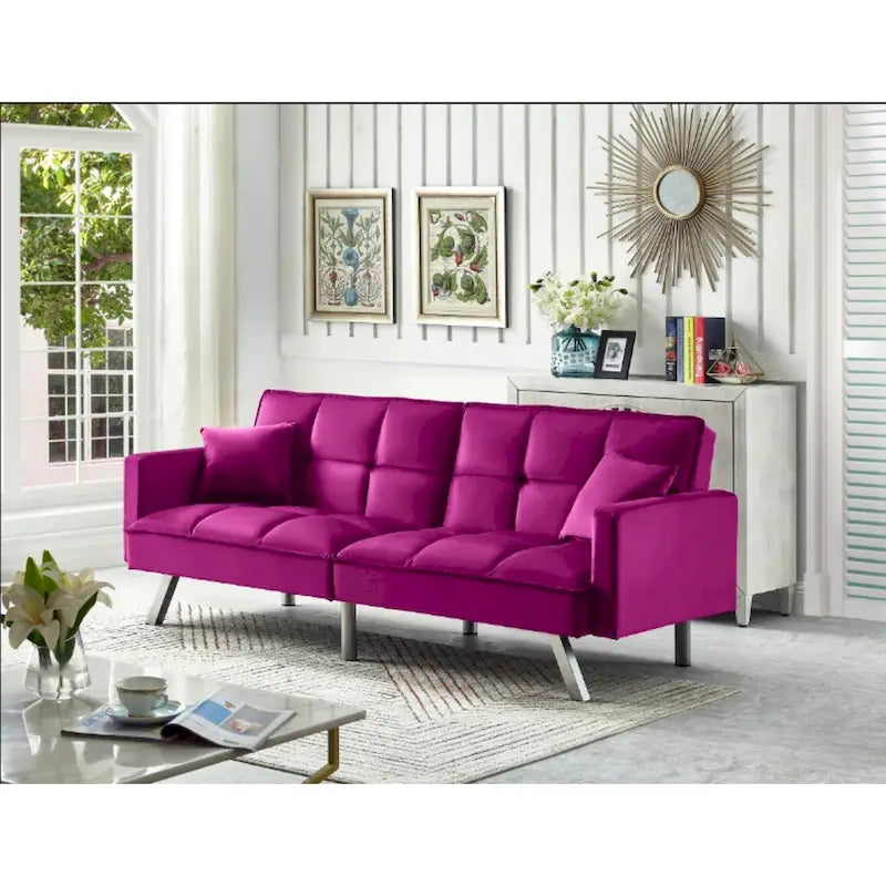 Chaise de salle à manger en velours avec cadre en or titane