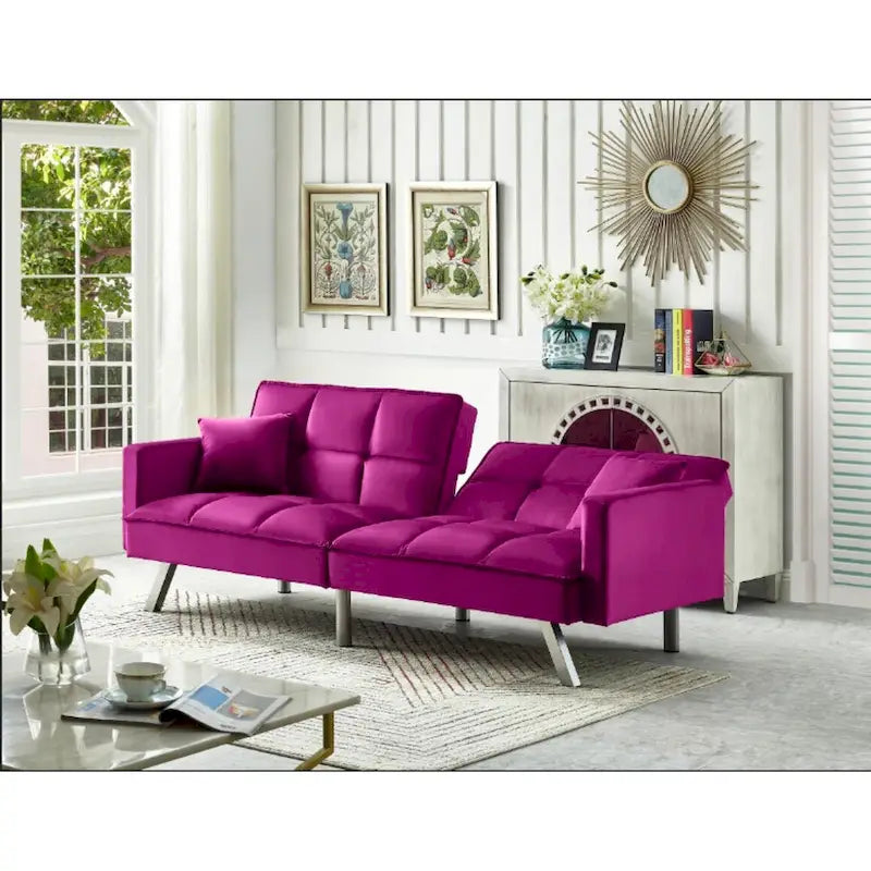 Chaise de salle à manger en velours avec cadre en or titane