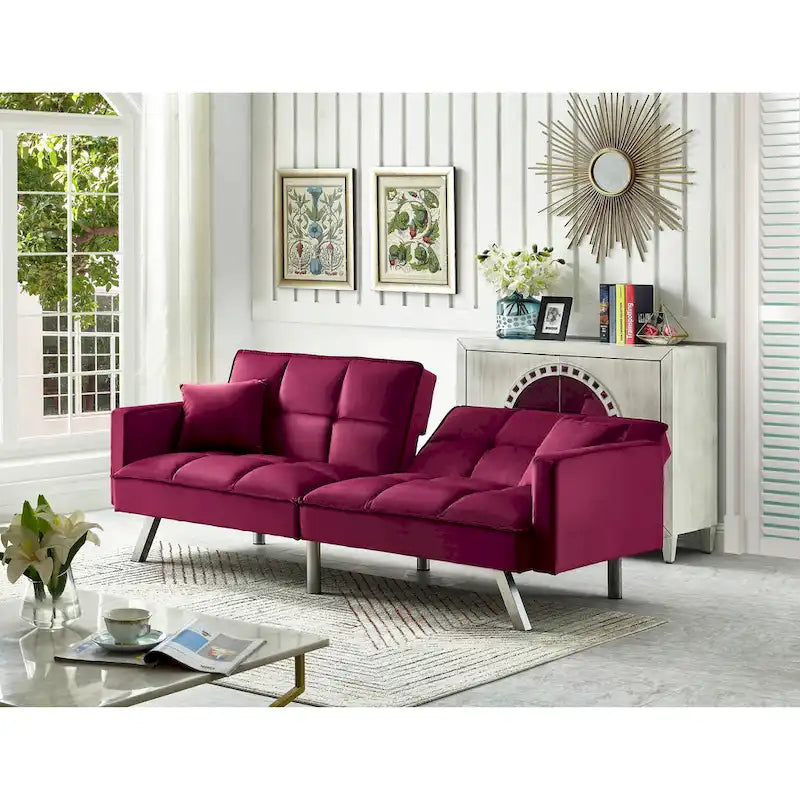 Chaise de salle à manger en velours avec cadre en or titane