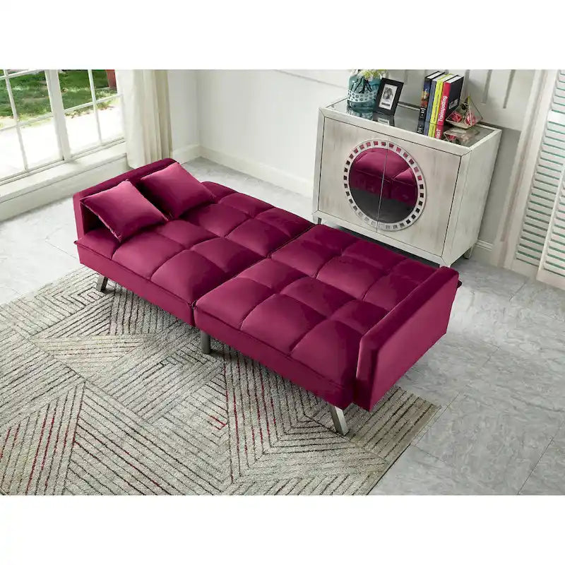 Chaise de salle à manger en velours avec cadre en or titane