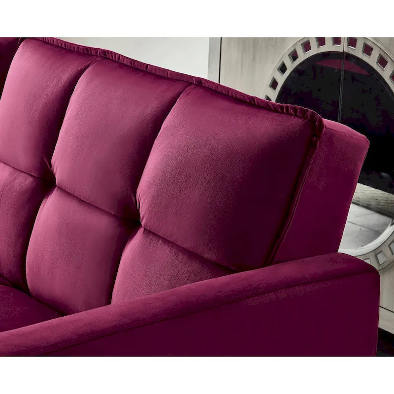 Chaise de salle à manger en velours avec cadre en or titane