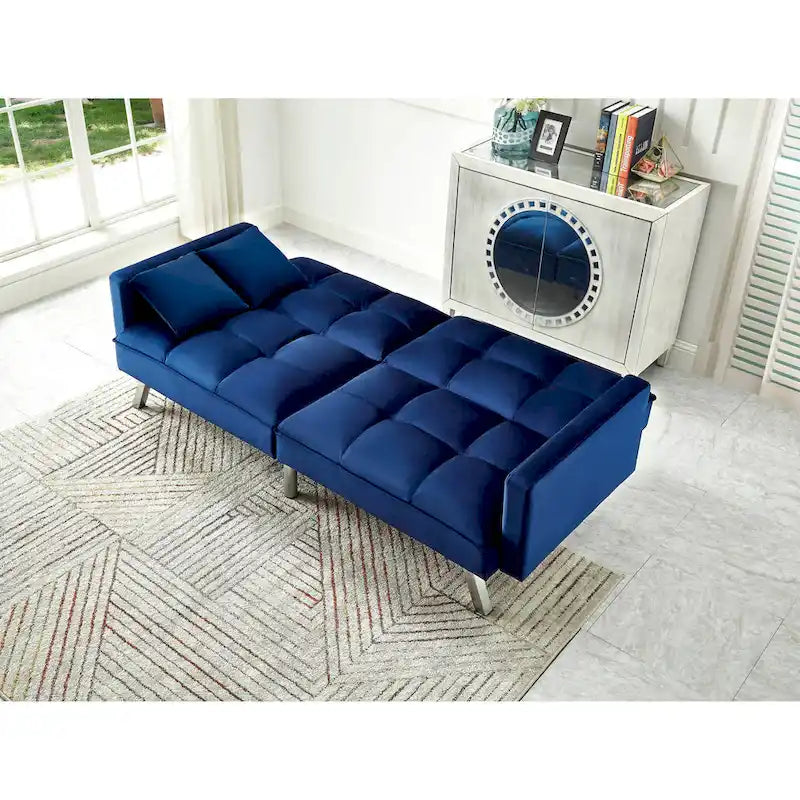 Chaise de salle à manger en velours avec cadre en or titane