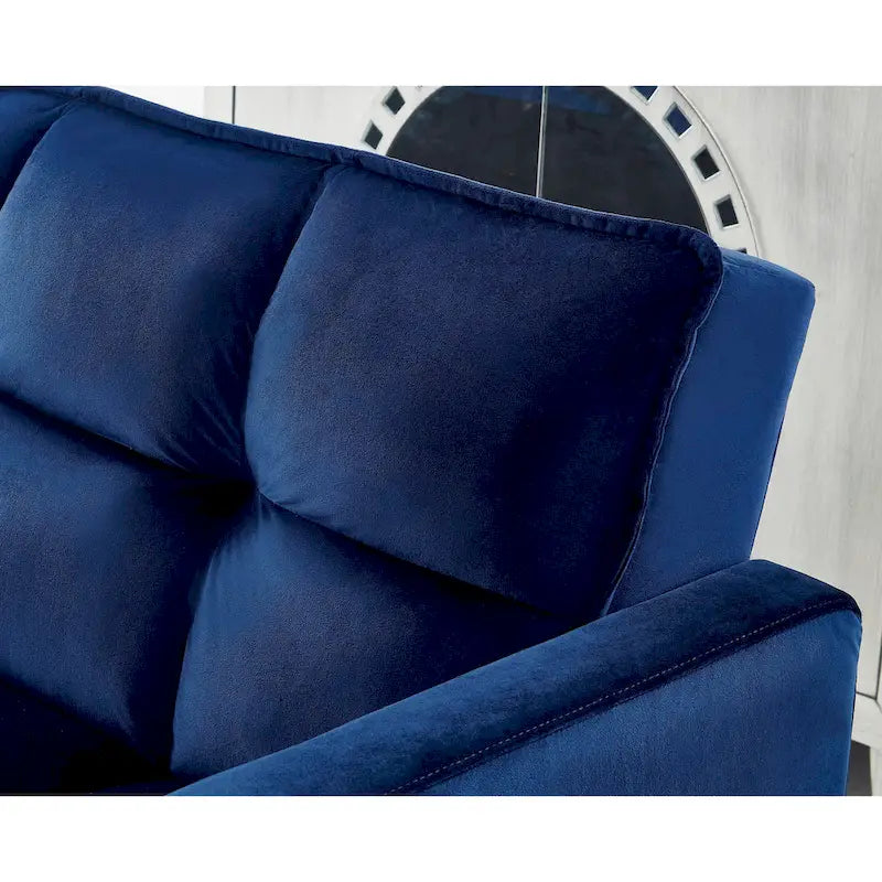 Chaise de salle à manger en velours avec cadre en or titane