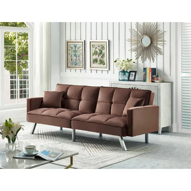Chaise de salle à manger en velours avec cadre en or titane
