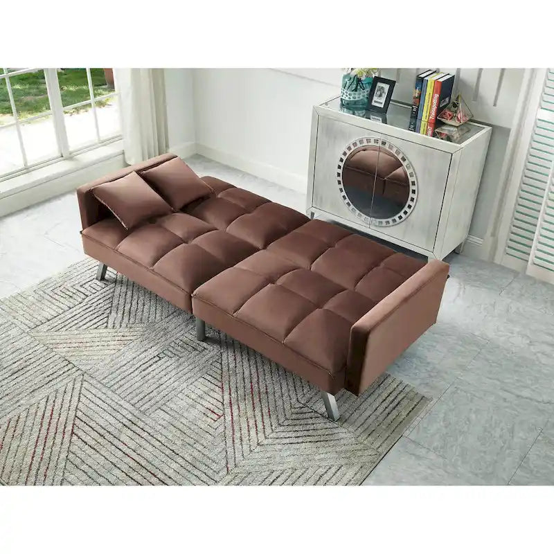 Chaise de salle à manger en velours avec cadre en or titane