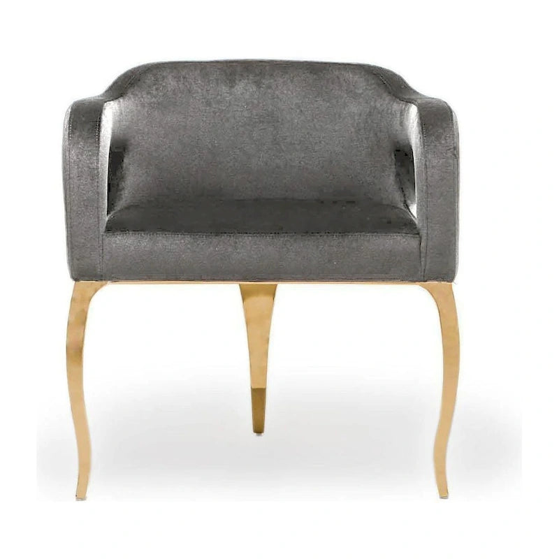 Chaise de salle à manger en acier inoxydable titane or
