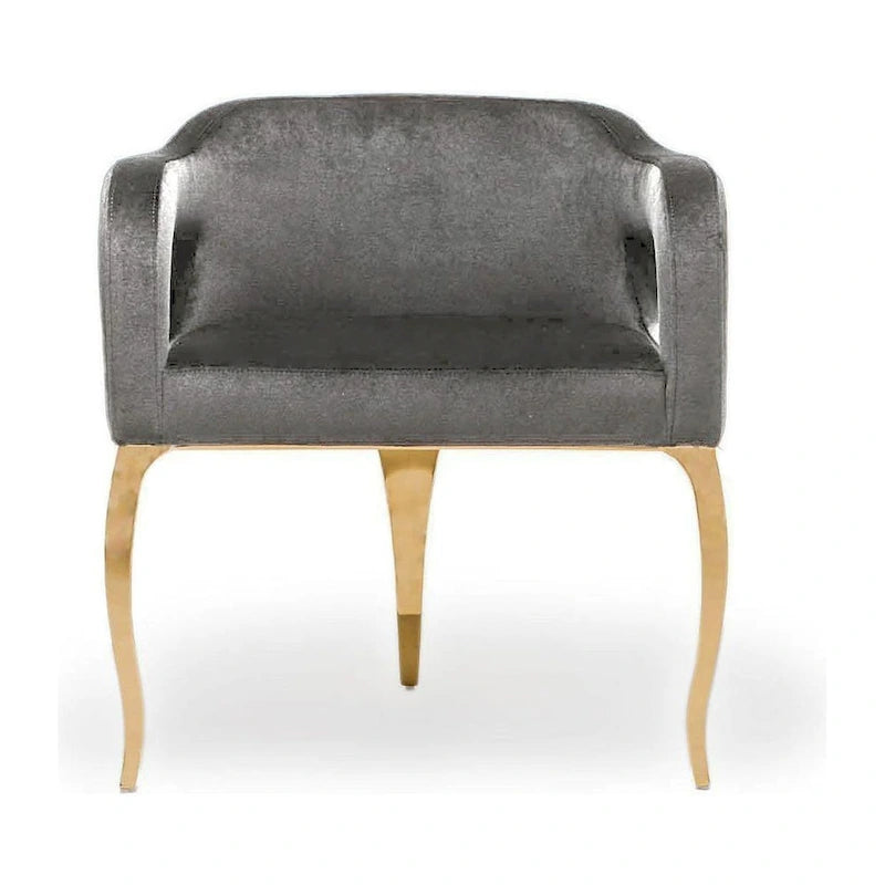 Chaise de salle à manger en acier inoxydable titane or