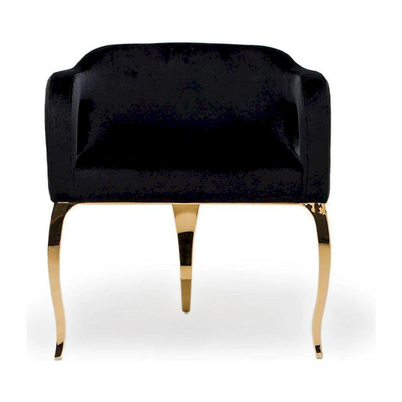 Chaise de salle à manger en acier inoxydable titane or