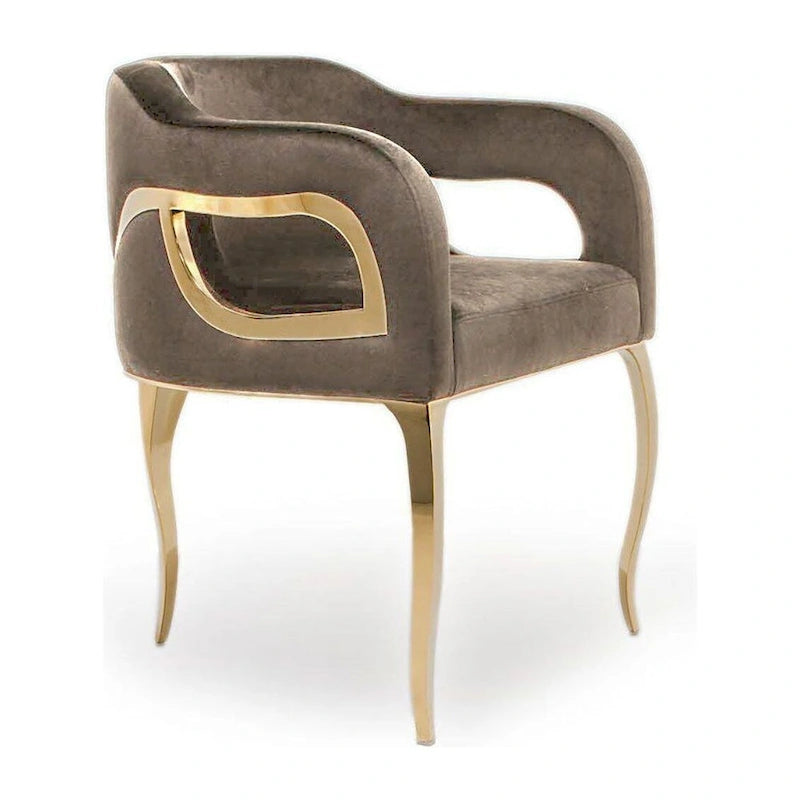Chaise de salle à manger en acier inoxydable titane or