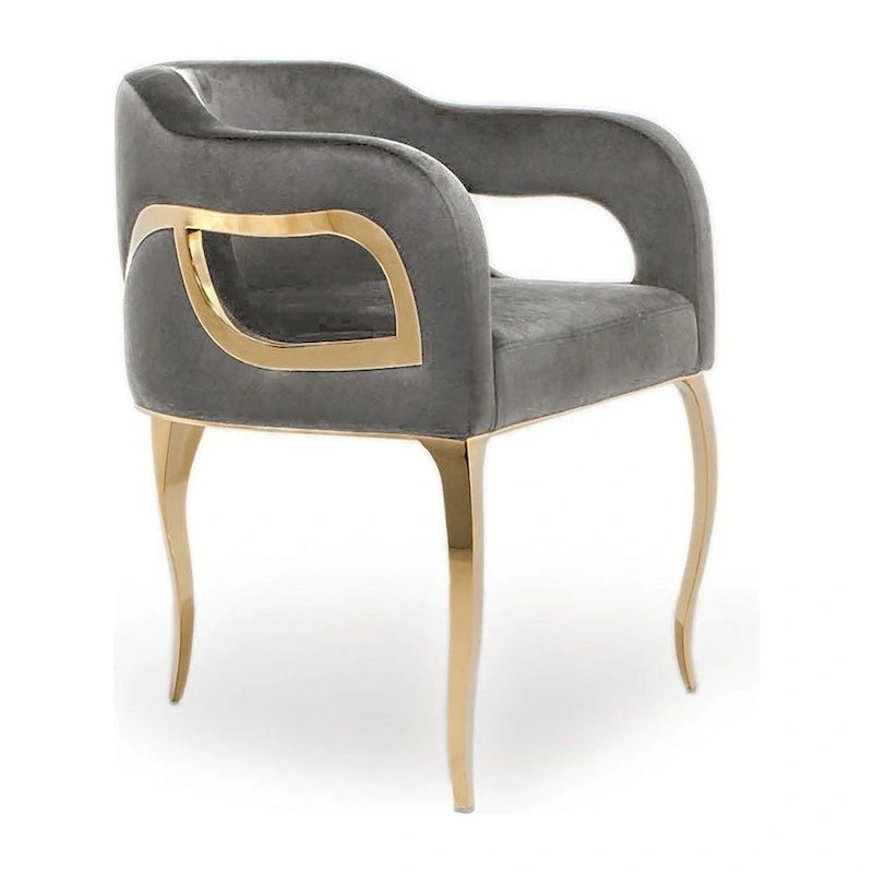 Chaise de salle à manger en acier inoxydable titane or
