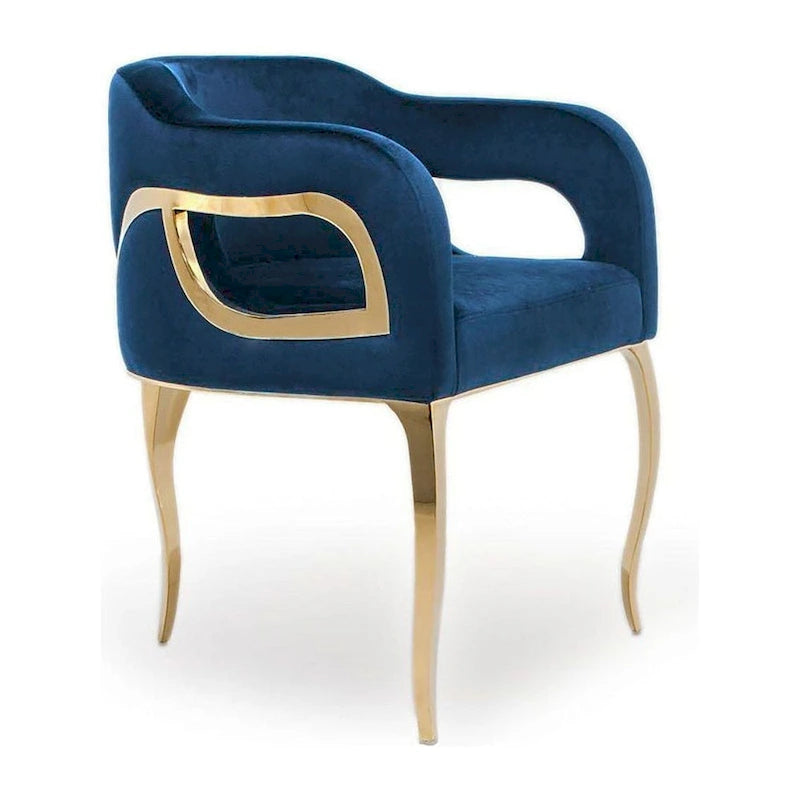 Chaise de salle à manger en acier inoxydable titane or
