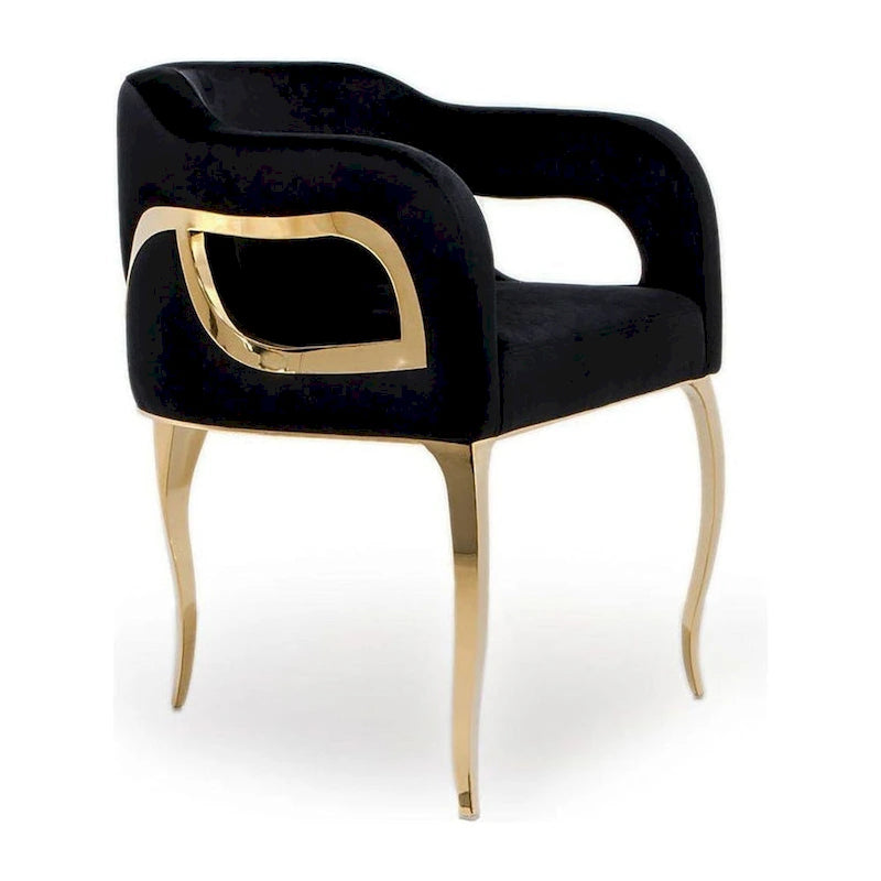 Chaise de salle à manger en acier inoxydable titane or