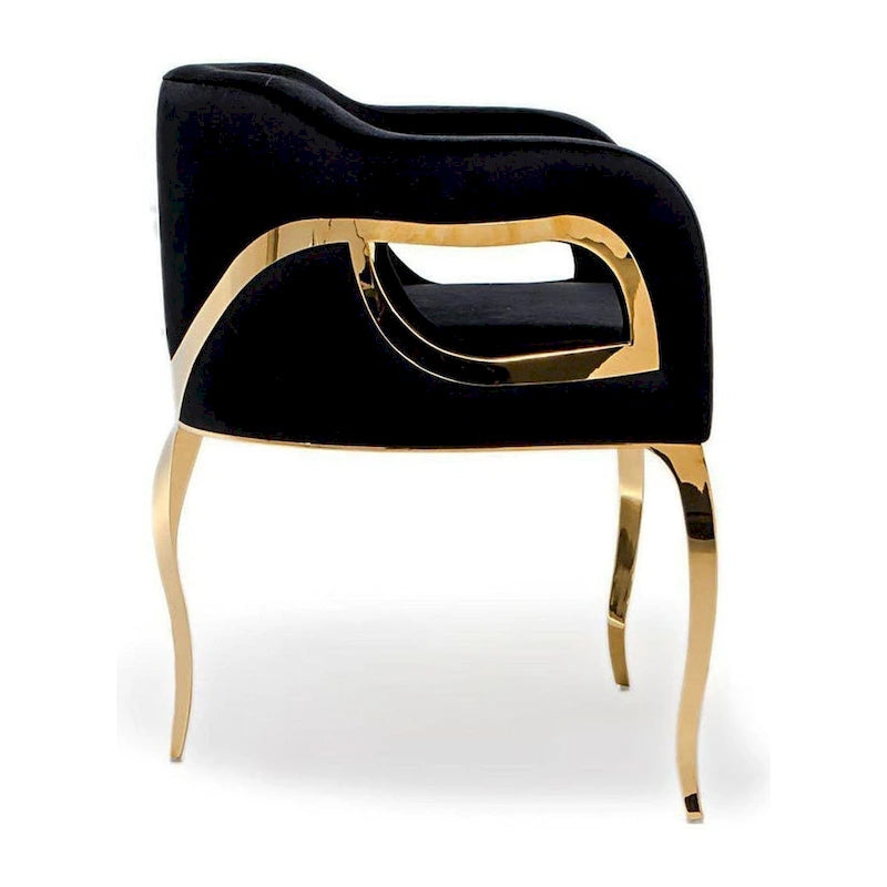 Chaise de salle à manger en acier inoxydable titane or