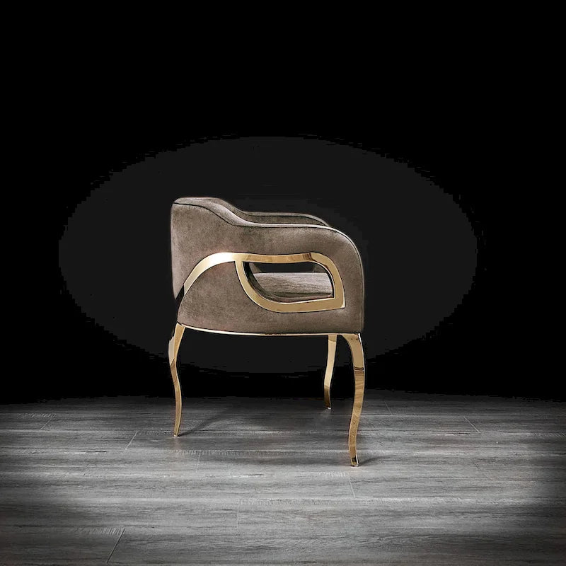 Chaise de salle à manger en acier inoxydable titane or
