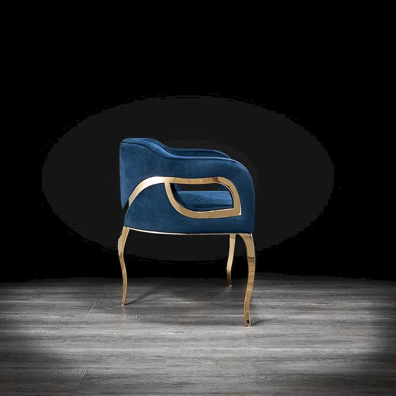 Chaise de salle à manger en acier inoxydable titane or