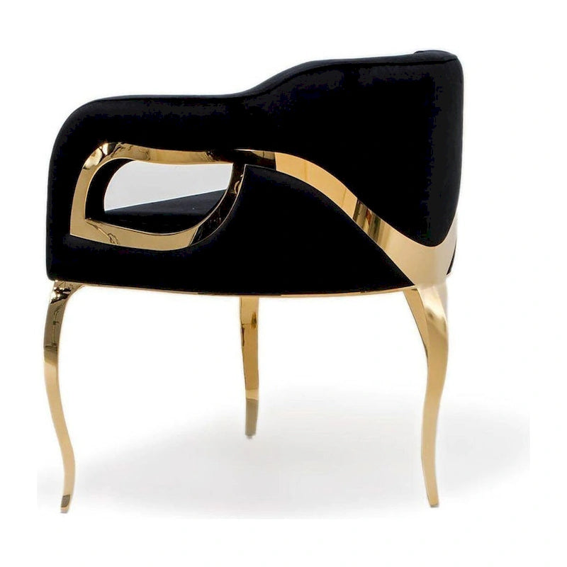 Chaise de salle à manger en acier inoxydable titane or